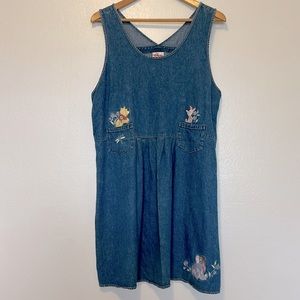 Vintage Disney Winnie the Pooh Piglet Eeyore Dress L Quiet Meadows